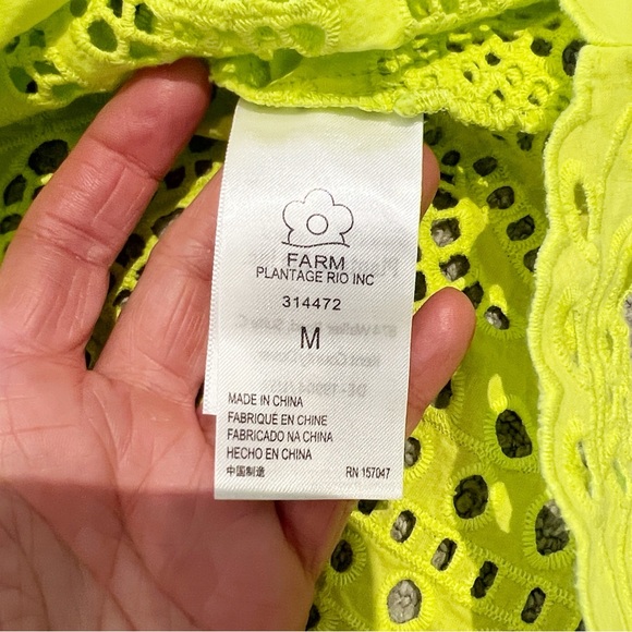 Farm Rio Palm Tree Eyelet Richelieu Top - Picture 11 of 14